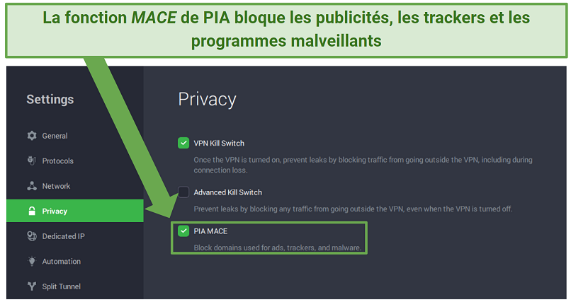 Image of PIA MACE ad and tracker blocker